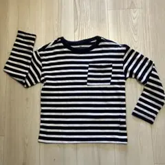 H&M 長袖Tシャツ カットソー 130cm ボーダー ネイビー/白