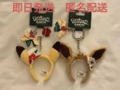 ポケパークカントー限定　ピカチュウ&イーブイ　　カチューシャチャーム　カーニバル