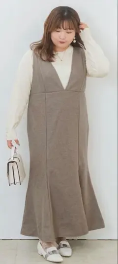 yuki しまむら ジャンパースカート 3L 淡灰