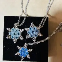 【3点おまとめ売り☆大特価】雪の結晶デザイン ネックレス 色違い3点セット