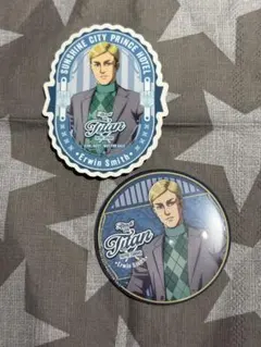 プリンスホテル　進撃の巨人　缶バッジ　ステッカー　エルヴィン