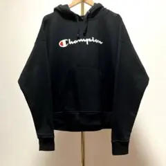 Champion チャンピオン ロゴ ブラック パーカー M USA古着