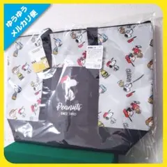 PEANUTS スヌーピー 保冷ビッグトートバッグ 大容量ファスナー付き グレー