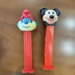PEZ ペッツ スマーフ ミッキーマウス 2本セット