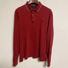 POLO RALPH LAUREN レッド長袖ポロシャツ XL