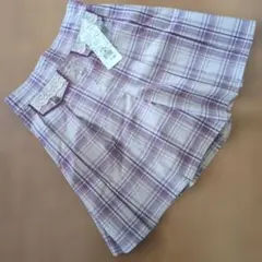 タグ付き未使用　アクシーズファム　チェック キュロットパンツ