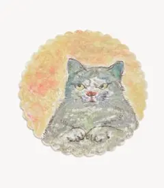 「笑ってないだけです。」猫の手描き原画カード