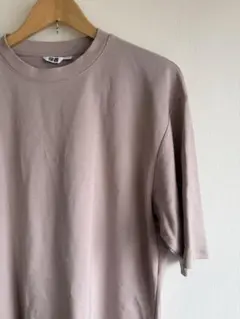 ユニクロ　エアリズムコットンオーバーサイズTシャツ　Lサイズ　ピンク　5分袖