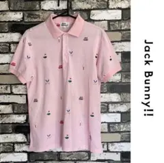 Jack Bunny!! ジャックバニー ゴルフ 半袖ポロシャツ 刺繍 ピンクM