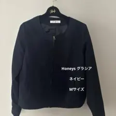 GLACIER ノーカラーブルゾン ネイビー グラシア ブルゾン ハニーズ