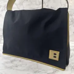 BALLY バリー スムースナイロン×本革 レザー ショルダーバッグ