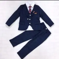 ネイビー チェック柄 スーツ 120cm