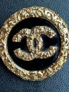 CHANELシャネル　超レア　ヴィンテージ　ブラック　溶岩ブローチ