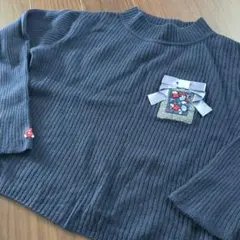 FAMILIA　Fdashネイビー リブ編み セーター 120cm