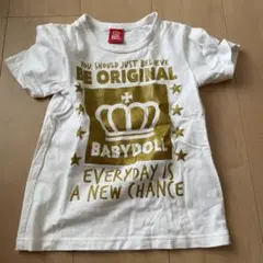 BABYDOLL ゴールドプリント Tシャツ