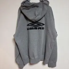 UMBRO グレー ロゴ刺繍 フード付きパーカー　古着