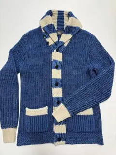 ★RRL カーディガン ブルー＆クリーム色（XS）