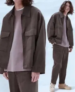 RAYON 11W CORDUROY ZIP OUTERセットアップ　ブラウン