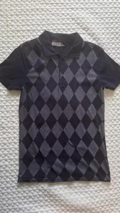BEAMS ビームス ポロシャツ アーガイル柄 ネイビー Sサイズ 半袖 メンズ