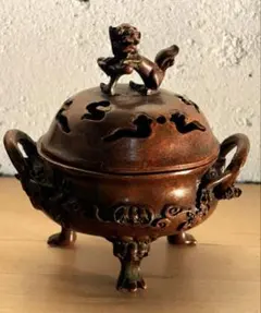 古銅 香炉 獅子蓋 三脚 時代物 金属工芸 古銅 香炉 獅子蓋 三脚 時代物 金属工芸 - メルカリ