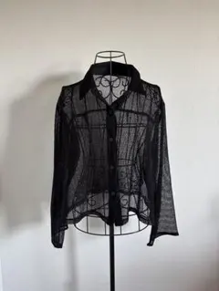 BAYFLOW メッシュ長袖シャツ 黒のサムネイル