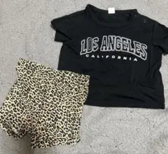子供服　ベビー　9-12M 半袖半ズボン　オシャレ　可愛い　ヒョウ柄　断捨離