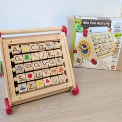 木製 知育玩具 6in1 アクティビティボード 時計 アルファベットのサムネイル