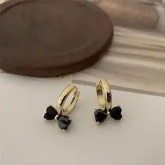 リボン フープピアス レディース 人気 最高級ジルコニア 18K 18金★