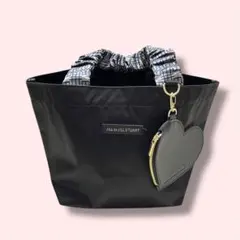 【極美品】ジルバイジルスチュアート フリルハンドルトートバッグ ポーチ付 黒