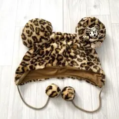ディズニーリゾート　ミニーファンキャップ ヒョウ柄