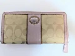 Coach 長財布 ベージュ/ピンク