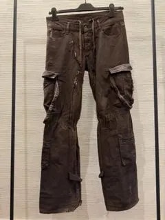 b*p様 FUGA カーゴパンツ　ダメージ加工　フレア　y2kファッション 2025年最新】FUGA ワークパンツ・カーゴパンツ・ペインター