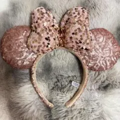ディズニー ミニーちゃん スパンコール カチューシャ ピンクのサムネイル