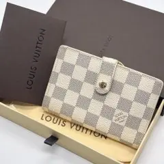ルイヴィトン ダミエ アズール ヴィエノワ がま口 二つ折り 財布　付属品あり