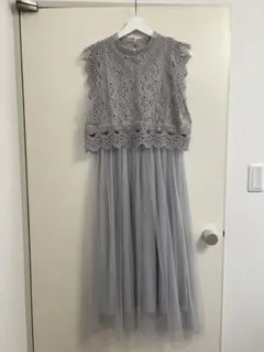 ワンピース チュール 結婚式 お呼ばれ ドレス ブルー 水色