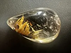 太陽放射ルチルクォーツ　ペンダント穴あきルース