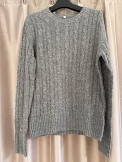 無印良品 ケーブル編み 長袖ニットセーター