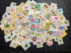 花の使用済　紙付切手約200枚以上