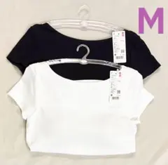 UNIQLOエアリズムコットンローバックブラTシャツMサイズ白黒セットユニクロ