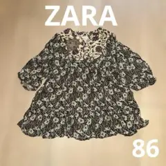 ZARA 花柄七分袖ワンピース 12-18ヶ月