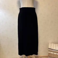 リブニット ロングタイトスカート ブラックのサムネイル