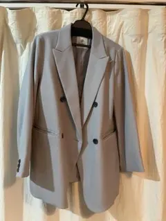 Nano universe ブルーグレー　ダブルブレストテーラードジャケット