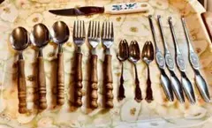 昭和レトロ　カトラリーセット ステンレススチール　１４点