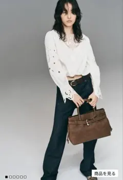 h&m レースディティール　コットンブラウス