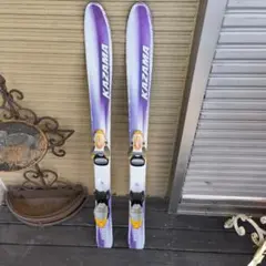 KAZAMA スキー パープル/ホワイト LOOKバインディング　100cm