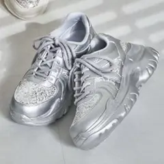 ORiental TRaffic スパンコール厚底スニーカー　シルバー