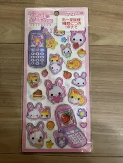 正規品　フワフワらびちゃん　ピンク　平成はっぴーフォンステッカー　平成メモリー