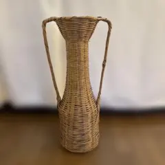 生野徳三作　竹筒華入 生野徳三 白竹通筒華入 父：生野祥雲斎 華道具 茶道具 竹工芸 Q2716