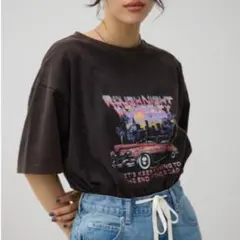 【未使用】AZUL by moussy ヴィンテージT チャコールグレー バンド