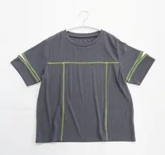 miette 配色ステッチ リブTシャツ チャコールグレー Fのサムネイル